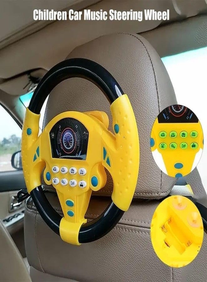 AASMUDRAT Premium Kids Driving Steering Wheel Funny Interactive Driving Wheel with Music (YELLOW) - Image 3